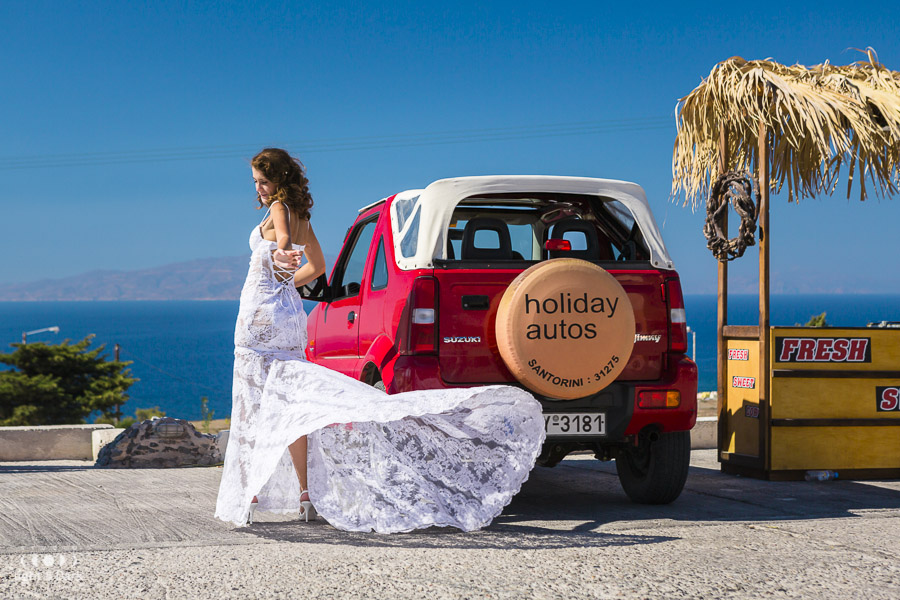 Santorini wedding photo shoot Holiday Autos