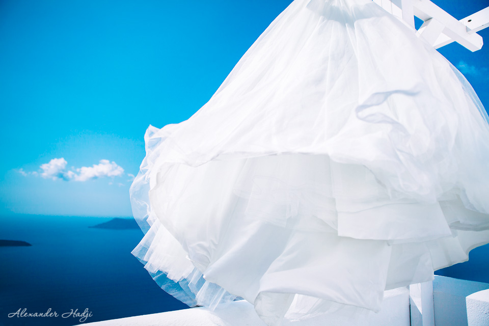 Santorini wedding gown