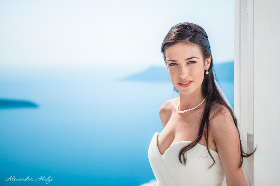 Santorini bride portrait