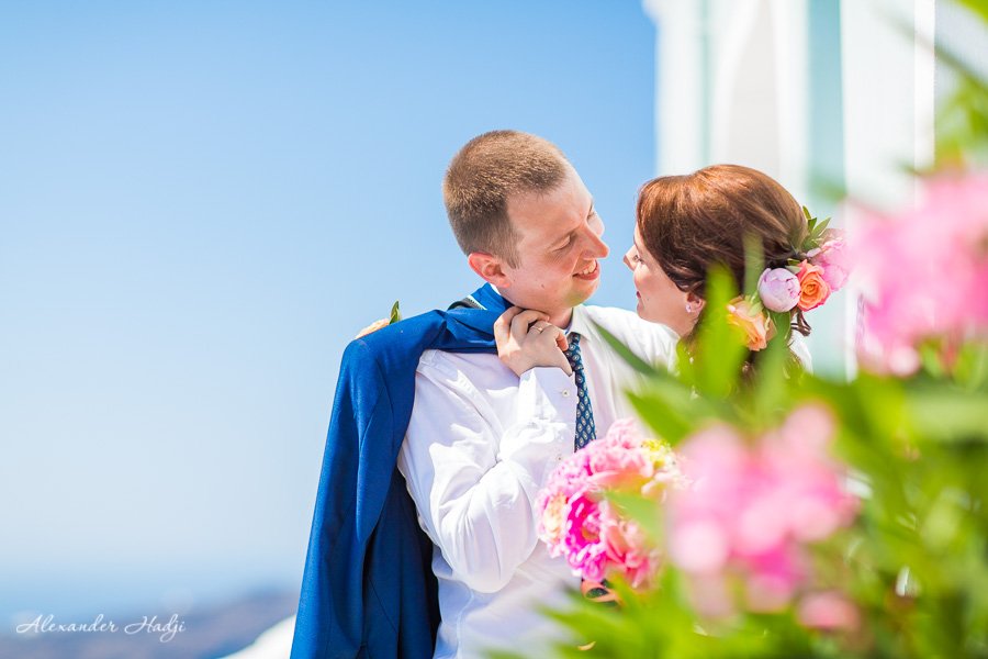 Wedding photo shoot in Santorini